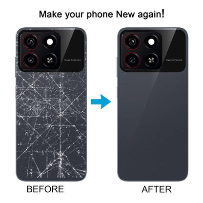 For ZTE Blade A35 Z2453 Plastic Back Cover with Camera Lens Cover(Black) - For ZTE by buy2fix | Online Shopping UK | buy2fix