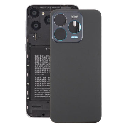 For ZTE Blade V70 Design Glass Battery Back Cover with Adhesive(Black) - For ZTE by buy2fix | Online Shopping UK | buy2fix