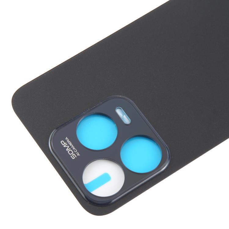 For ZTE Blade V70 Design Glass Battery Back Cover with Adhesive(Black) - For ZTE by buy2fix | Online Shopping UK | buy2fix