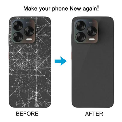 For ZTE Blade V70 Design Glass Battery Back Cover with Adhesive(Black) - For ZTE by buy2fix | Online Shopping UK | buy2fix