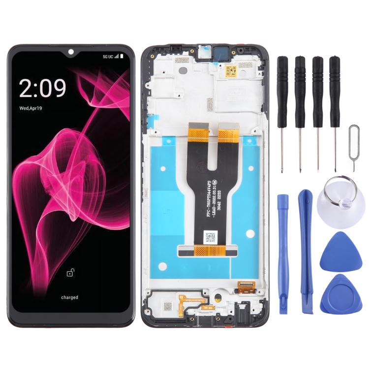 For T-Mobile REVVL 6X 5G LCD Screen Digitizer Full Assembly with Frame (Black) - For T-Mobile by buy2fix | Online Shopping UK | buy2fix