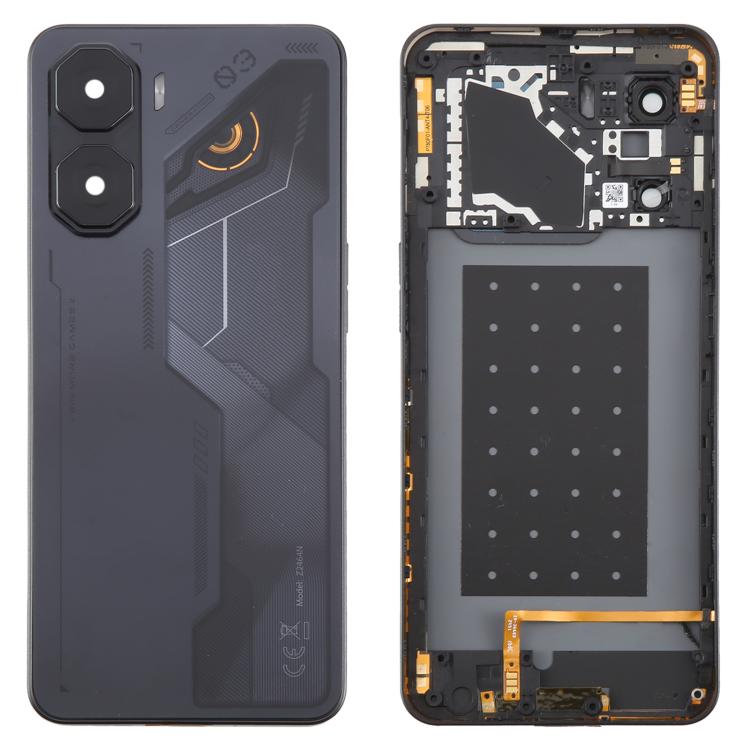 For ZTE nubia Neo 3 Plastic Battery Back Cover with Middle Frame / Camera Lens Cover(Black) - For ZTE by buy2fix | Online Shopping UK | buy2fix