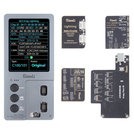 For iPhone 6 - 14 Pro Max 5 in 1 Qianli iCopy Plus 2.2 Repair Detection Programmer Set by QIANLI