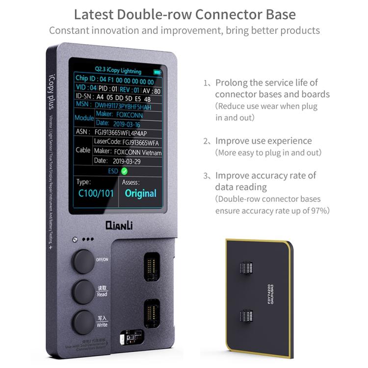 For iPhone 6 - 14 Pro Max 5 in 1 Qianli iCopy Plus 2.2 Repair Detection Programmer Set by QIANLI