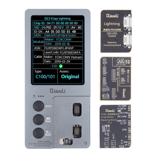 For iPhone 6 - 14 Pro Max 3 in 1 Qianli iCopy Plus 2.2 Repair Detection Programmer Set by QIANLI