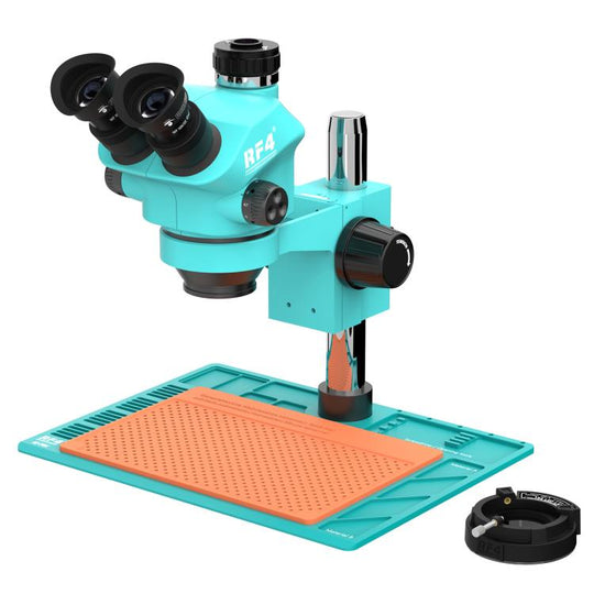 RF4 RF-7050-PO4 7.0X-50X Trinocular Stereo Microscope with PO4 Aluminum Alloy Base
