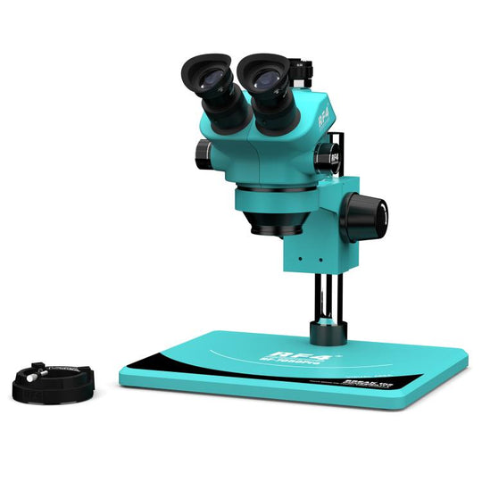 RF4 RF7050Pro 7-50X Synchronous Zoom Trinocular Stereo Microscope with Aluminum Alloy Base