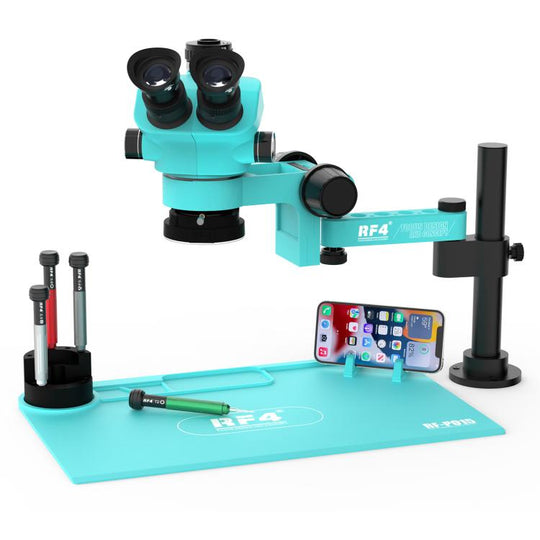 RF4 RF7050PRO-FO19 360 Degree Adjustable Universal Telescopic Rotating Lifting Microscope with Silicone Pad