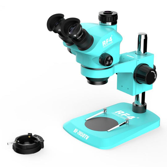 RF4 RF-7050TV Trinocular Microscope 7X-50X Continuous Zoom Synchronous Focusing Phone Repair Microscope