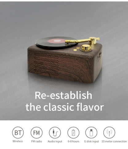 Retro Style Bluetooth Speaker, Built-in High-sensitivity FM Receiving Antenna, Long-term Voyage - Desktop Speaker by buy2fix | Online Shopping UK | buy2fix