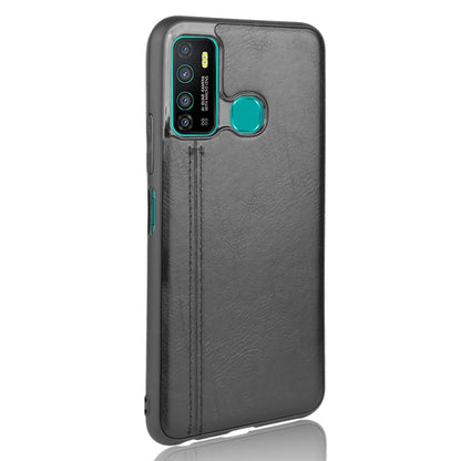 For Infinix Hot 9 Shockproof Sewing Cow Pattern Skin Texture PC + PU + TPU Case(Black) - Infinix Cases by idewei | Online Shopping UK | buy2fix