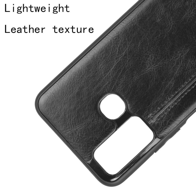 For Infinix Hot 9 Shockproof Sewing Cow Pattern Skin Texture PC + PU + TPU Case(Black) - Infinix Cases by idewei | Online Shopping UK | buy2fix