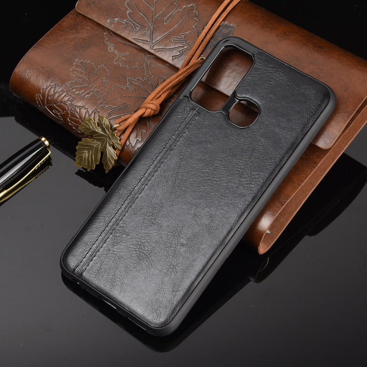 For Infinix Hot 9 Shockproof Sewing Cow Pattern Skin Texture PC + PU + TPU Case(Black) - Infinix Cases by idewei | Online Shopping UK | buy2fix