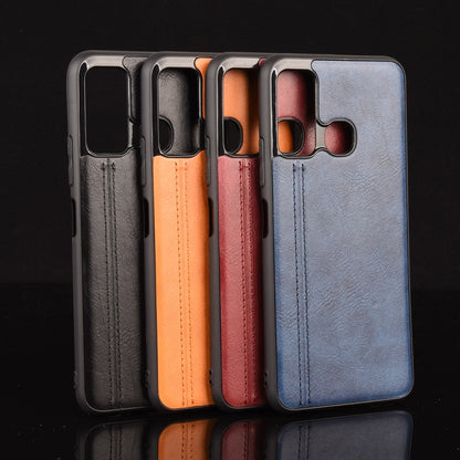 For Infinix Hot 9 Shockproof Sewing Cow Pattern Skin Texture PC + PU + TPU Case(Black) - Infinix Cases by idewei | Online Shopping UK | buy2fix