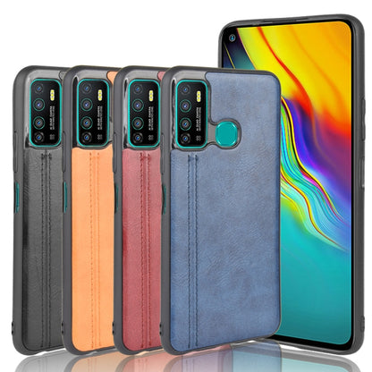 For Infinix Hot 9 Shockproof Sewing Cow Pattern Skin Texture PC + PU + TPU Case(Black) - Infinix Cases by idewei | Online Shopping UK | buy2fix