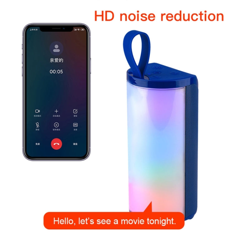 T&G TG169 LED Portable Bluetooth Speaker Outdoor Waterproof Subwoofer 3D Stereo Mini wireless Loudspeaker Support AUX FM TF card(Blue) - Desktop Speaker by T&G | Online Shopping UK | buy2fix