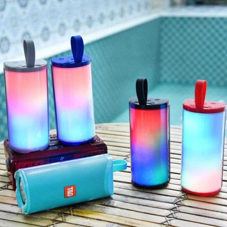 T&G TG169 LED Portable Bluetooth Speaker Outdoor Waterproof Subwoofer 3D Stereo Mini wireless Loudspeaker Support AUX FM TF card(Red) - Desktop Speaker by T&G | Online Shopping UK | buy2fix