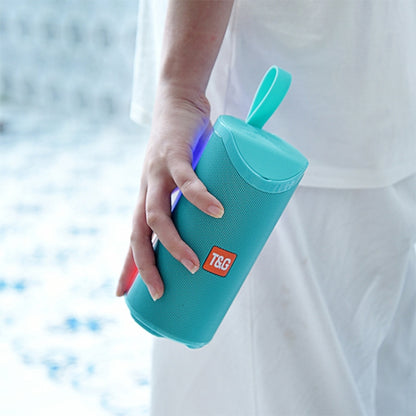 T&G TG169 LED Portable Bluetooth Speaker Outdoor Waterproof Subwoofer 3D Stereo Mini wireless Loudspeaker Support AUX FM TF card(Green) - Desktop Speaker by T&G | Online Shopping UK | buy2fix