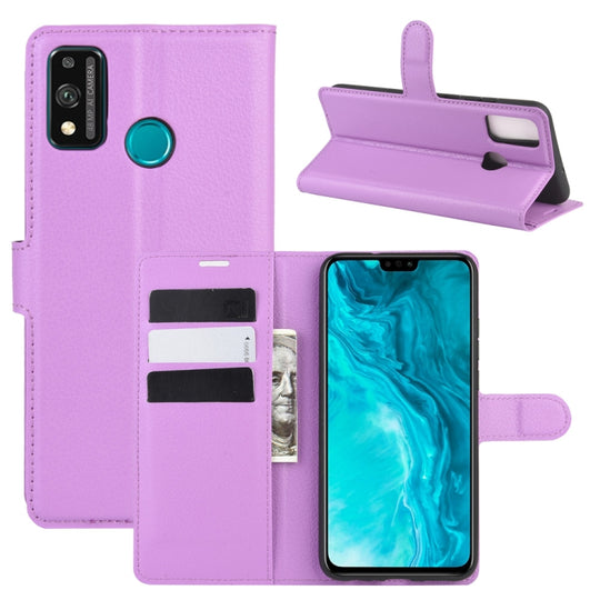For Huawei Honor 9X lite Litchi Texture Horizontal Flip Protective Case with Holder & Card Slots & Wallet(Purple)