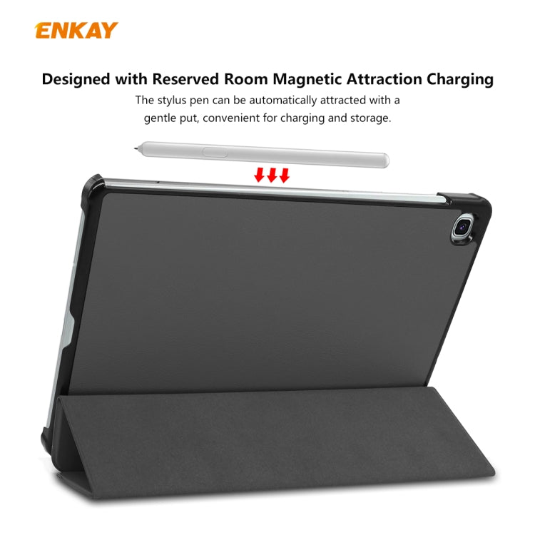 For Samsung Galaxy Tab S6 Lite P610 / P615 / Tab S6 Lite 2022 / P613 / P619 ENKAY 3-Fold Plastic Leather Smart Tablet Case(Grey) - Tab S6 Lite P610 / P615 by ENKAY | Online Shopping UK | buy2fix
