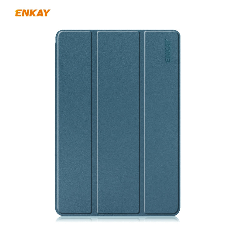For Samsung Galaxy Tab S6 Lite P610 / P615 / Tab S6 Lite 2022 / P613 / P619 ENKAY Leather Smart Tablet Case with Pen Slot(Blackish Green) - Tab S6 Lite P610 / P615 by ENKAY | Online Shopping UK | buy2fix