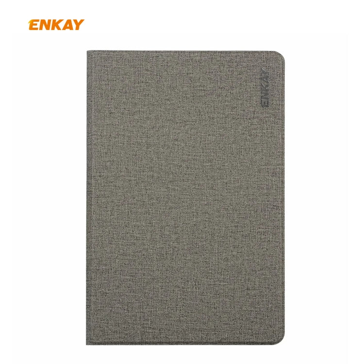 For Samsung Galaxy Tab S6 Lite P610 / P615 / Tab S6 Lite 2022 / P613 / P619 ENKAY Coarse Cloth Leather Smart Tablet Case(Grey) - Tab S6 Lite P610 / P615 by ENKAY | Online Shopping UK | buy2fix