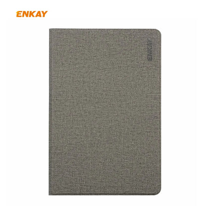 For Samsung Galaxy Tab S6 Lite P610 / P615 / Tab S6 Lite 2022 / P613 / P619 ENKAY Coarse Cloth Leather Smart Tablet Case(Grey) - Tab S6 Lite P610 / P615 by ENKAY | Online Shopping UK | buy2fix