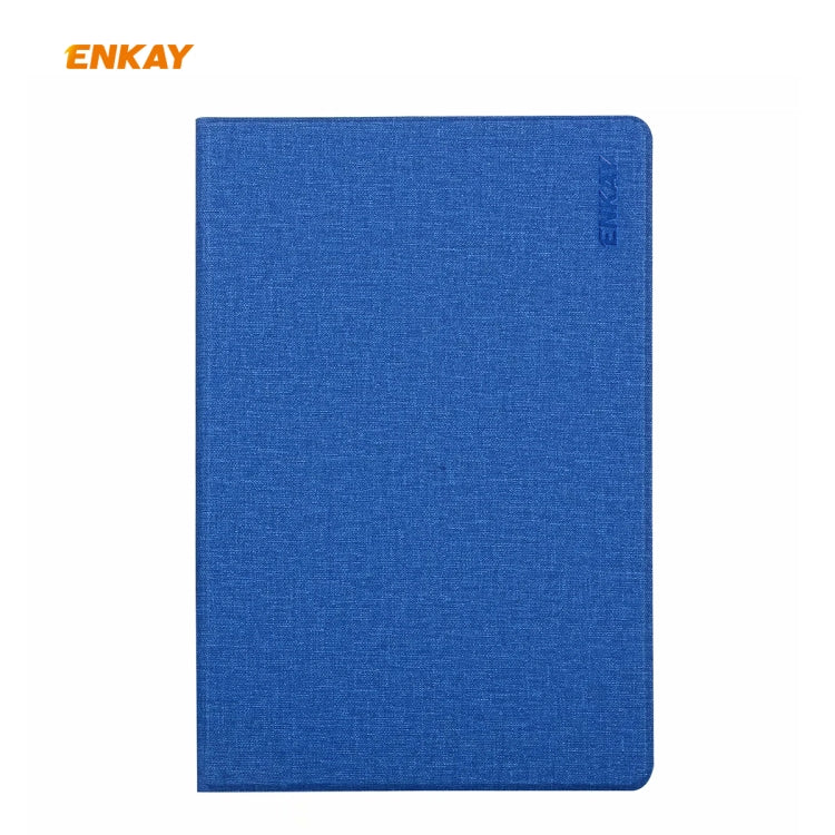 For Samsung Galaxy Tab S6 Lite P610 / P615 / Tab S6 Lite 2022 / P613 / P619 ENKAY Coarse Cloth Leather Smart Tablet Case(Blue) - Tab S6 Lite P610 / P615 by ENKAY | Online Shopping UK | buy2fix