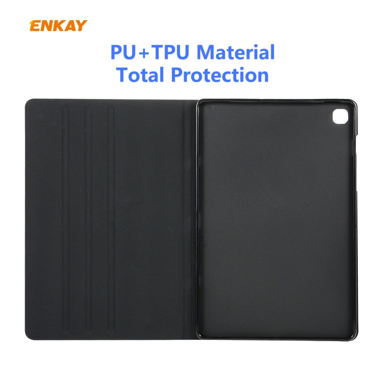 For Samsung Galaxy Tab S6 Lite P610 / P615 / Tab S6 Lite 2022 / P613 / P619 ENKAY Coarse Cloth Leather Smart Tablet Case(Blue) - Tab S6 Lite P610 / P615 by ENKAY | Online Shopping UK | buy2fix