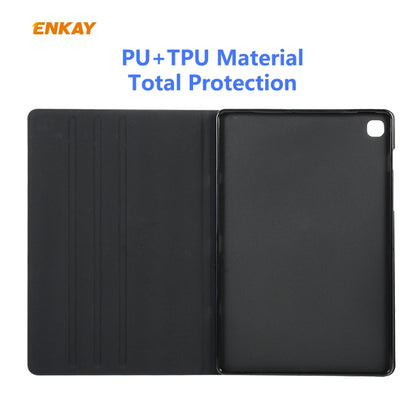 For Samsung Galaxy Tab S6 Lite P610 / P615 / Tab S6 Lite 2022 / P613 / P619 ENKAY Coarse Cloth Leather Smart Tablet Case(Brown) - Tab S6 Lite P610 / P615 by ENKAY | Online Shopping UK | buy2fix