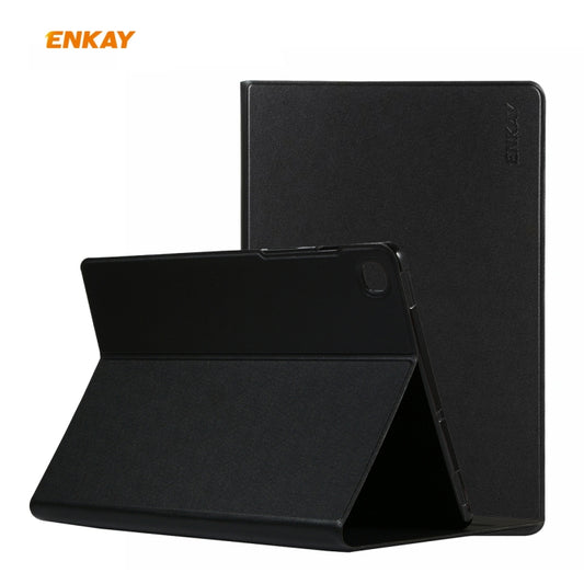 For Samsung Galaxy Tab S6 Lite P610 / P615 / Tab S6 Lite 2022 / P613 / P619 ENKAY Elastic Leather Tablet Case with Holder(Black) - Tab S6 Lite P610 / P615 by ENKAY | Online Shopping UK | buy2fix
