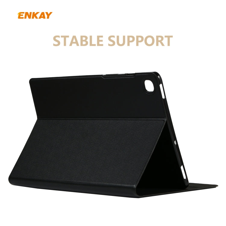 For Samsung Galaxy Tab S6 Lite P610 / P615 / Tab S6 Lite 2022 / P613 / P619 ENKAY Elastic Leather Tablet Case with Holder(Black) - Tab S6 Lite P610 / P615 by ENKAY | Online Shopping UK | buy2fix