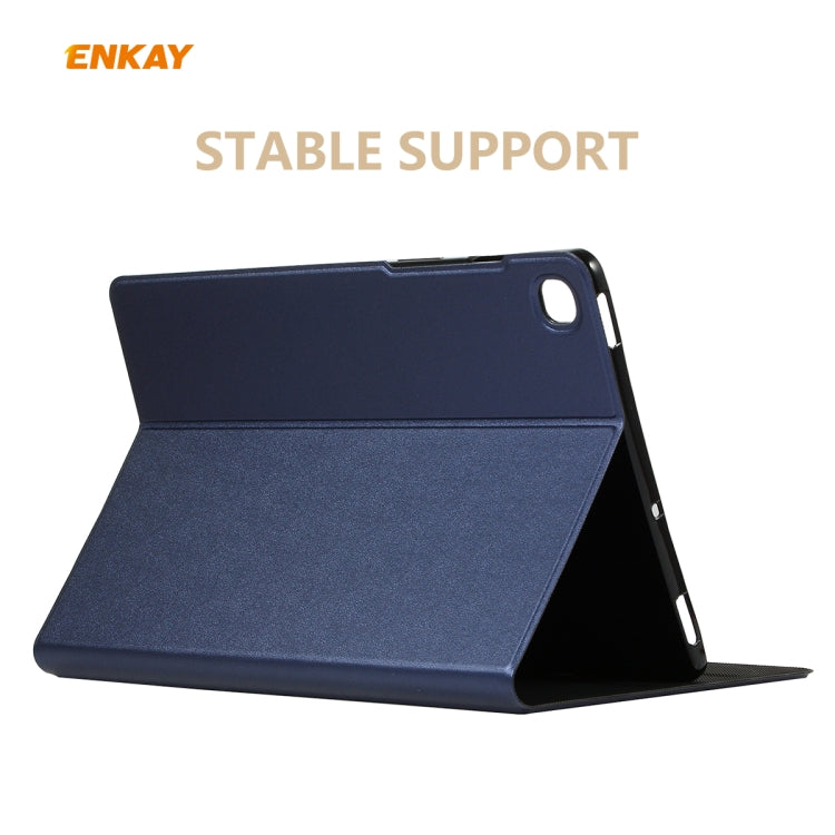 For Samsung Galaxy Tab S6 Lite P610 / P615 / Tab S6 Lite 2022 / P613 / P619 ENKAY Elastic Leather Tablet Case with Holder(Dark Blue) - Tab S6 Lite P610 / P615 by ENKAY | Online Shopping UK | buy2fix