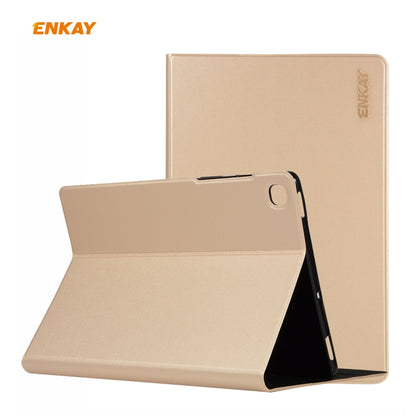 For Samsung Galaxy Tab S6 Lite P610 / P615 / Tab S6 Lite 2022 / P613 / P619 ENKAY Elastic Leather Tablet Case with Holder(Golden) - Tab S6 Lite P610 / P615 by ENKAY | Online Shopping UK | buy2fix