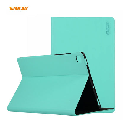 For Samsung Galaxy Tab S6 Lite P610 / P615 / Tab S6 Lite 2022 / P613 / P619 ENKAY Elastic Leather Tablet Case with Holder(Cyan) - Tab S6 Lite P610 / P615 by ENKAY | Online Shopping UK | buy2fix