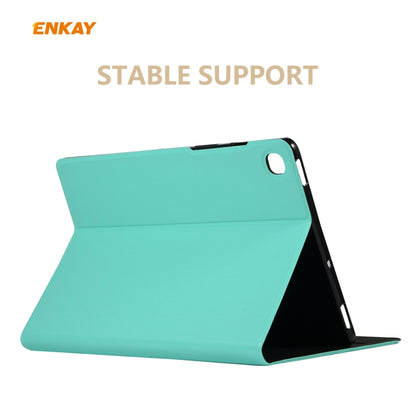 For Samsung Galaxy Tab S6 Lite P610 / P615 / Tab S6 Lite 2022 / P613 / P619 ENKAY Elastic Leather Tablet Case with Holder(Cyan) - Tab S6 Lite P610 / P615 by ENKAY | Online Shopping UK | buy2fix