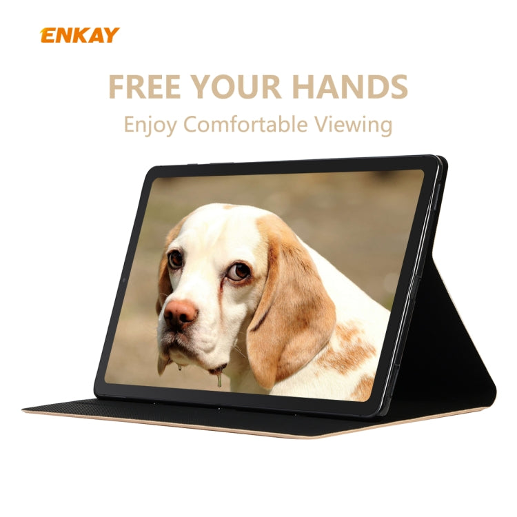 For Samsung Galaxy Tab S6 Lite P610 / P615 / Tab S6 Lite 2022 / P613 / P619 ENKAY Elastic Leather Tablet Case with Holder(Cyan) - Tab S6 Lite P610 / P615 by ENKAY | Online Shopping UK | buy2fix