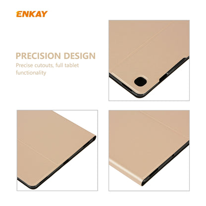 For Samsung Galaxy Tab S6 Lite P610 / P615 / Tab S6 Lite 2022 / P613 / P619 ENKAY Elastic Leather Tablet Case with Holder(Cyan) - Tab S6 Lite P610 / P615 by ENKAY | Online Shopping UK | buy2fix