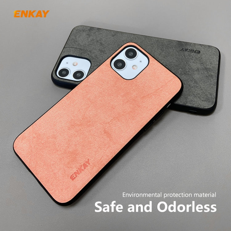 For iPhone 11 ENKAY ENK-PC028 Business Series Fabric Texture PU Leather + TPU Soft Slim Case(Blue) - iPhone 11 Cases by ENKAY | Online Shopping UK | buy2fix