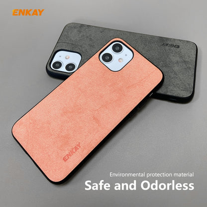 For iPhone 11 ENKAY ENK-PC028 Business Series Fabric Texture PU Leather + TPU Soft Slim Case(Blue) - iPhone 11 Cases by ENKAY | Online Shopping UK | buy2fix