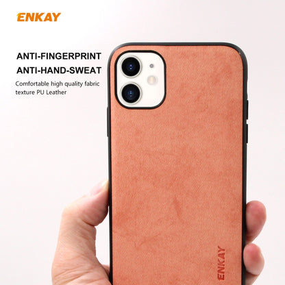 For iPhone 11 ENKAY ENK-PC028 Business Series Fabric Texture PU Leather + TPU Soft Slim Case(Blue) - iPhone 11 Cases by ENKAY | Online Shopping UK | buy2fix