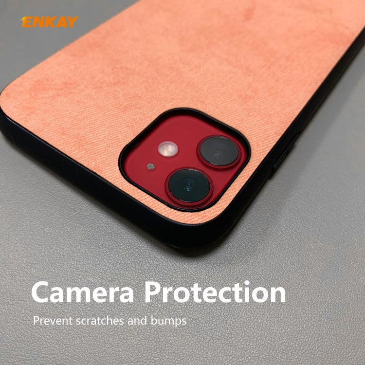 For iPhone 11 ENKAY ENK-PC028 Business Series Fabric Texture PU Leather + TPU Soft Slim Case(Blue) - iPhone 11 Cases by ENKAY | Online Shopping UK | buy2fix