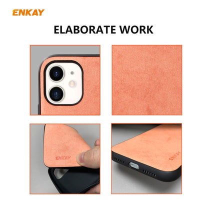 For iPhone 11 ENKAY ENK-PC028 Business Series Fabric Texture PU Leather + TPU Soft Slim Case(Blue) - iPhone 11 Cases by ENKAY | Online Shopping UK | buy2fix
