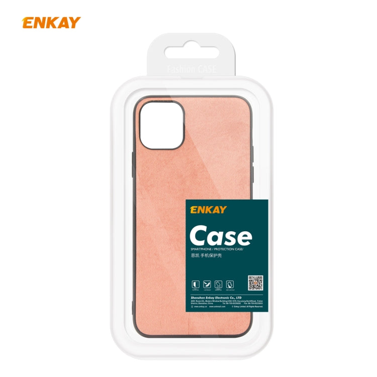 For iPhone 11 Pro Max ENKAY ENK-PC030 Business Series Fabric Texture PU Leather + TPU Soft Slim Case Cover(Orange) - iPhone 11 Pro Max Cases by ENKAY | Online Shopping UK | buy2fix