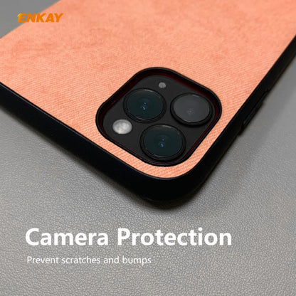 For iPhone 11 Pro Max ENKAY ENK-PC030 Business Series Fabric Texture PU Leather + TPU Soft Slim Case Cover(Orange) - iPhone 11 Pro Max Cases by ENKAY | Online Shopping UK | buy2fix