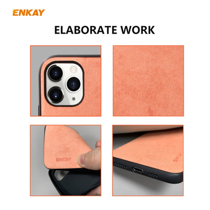 For iPhone 11 Pro Max ENKAY ENK-PC030 Business Series Fabric Texture PU Leather + TPU Soft Slim Case Cover(Orange) - iPhone 11 Pro Max Cases by ENKAY | Online Shopping UK | buy2fix