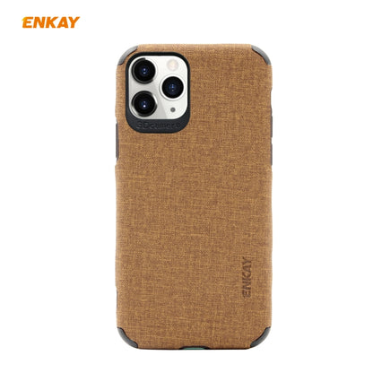For iPhone 11 Pro Max ENKAY ENK-PC033 Business Series Denim Texture PU Leather + TPU Soft Slim Case Cover(Brown) - iPhone 11 Pro Max Cases by ENKAY | Online Shopping UK | buy2fix