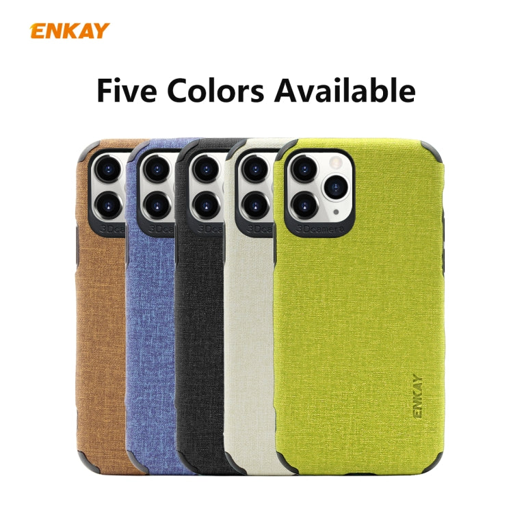 For iPhone 11 Pro Max ENKAY ENK-PC033 Business Series Denim Texture PU Leather + TPU Soft Slim Case Cover(Brown) - iPhone 11 Pro Max Cases by ENKAY | Online Shopping UK | buy2fix