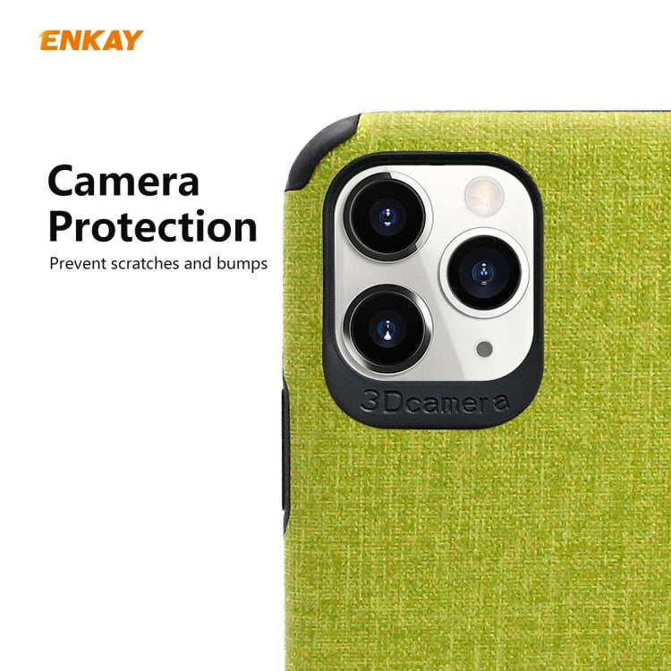 For iPhone 11 Pro Max ENKAY ENK-PC033 Business Series Denim Texture PU Leather + TPU Soft Slim Case Cover(Brown) - iPhone 11 Pro Max Cases by ENKAY | Online Shopping UK | buy2fix