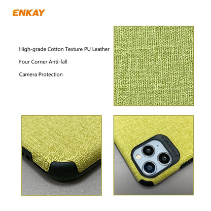 For iPhone 11 Pro Max ENKAY ENK-PC033 Business Series Denim Texture PU Leather + TPU Soft Slim Case Cover(Brown) - iPhone 11 Pro Max Cases by ENKAY | Online Shopping UK | buy2fix